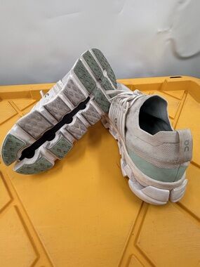 On Running Cloud Sneakers in Light Sage and White womens size 10